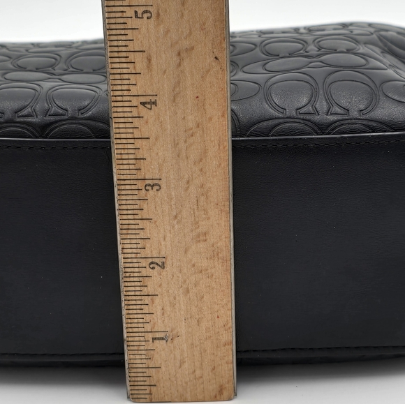 Coach Camera Bag w/ Signature Embossed Leather in Black, EUC - Picture 13 of 15